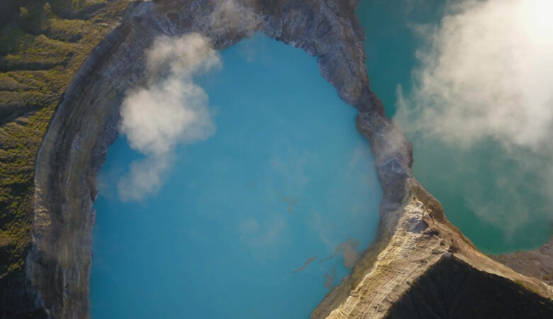 Pohled z drona kolmo k jezerům Kootainuamuri a Alapolo